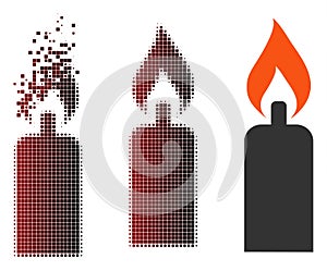 Moving Pixel Halftone Candle Icon