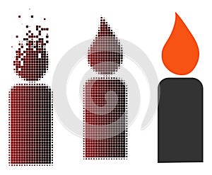 Fragmented Pixel Halftone Candle Icon