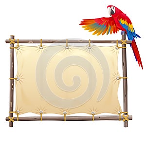 Vector Canvas Frame with Parrot