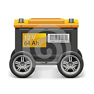 Vector Car Battery on Wheels