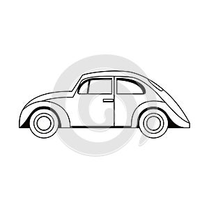 vector car cartoon line art illustration isolated