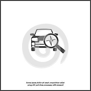 Vector car diagnostics icon on white isolated background