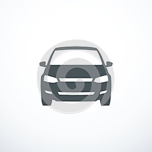 Vector car icon. Front view. Vector illustration