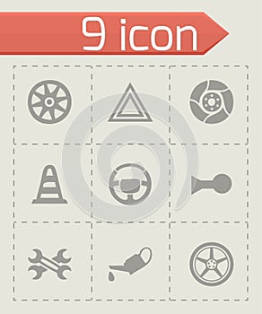 Vector car parts icons set