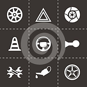 Vector car parts icons set