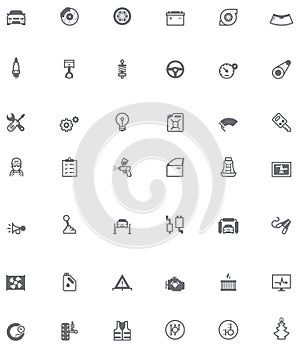 Vector car service related icons