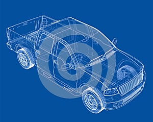 Vector car silhouettes. Rendering of 3d