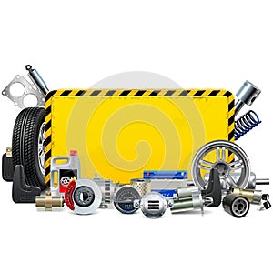 Vector Car Spares Yellow Frame