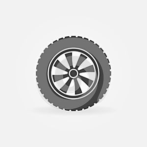 Vector car wheel icon or logo