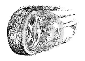 Vector - car wheel motion