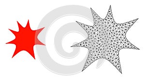 Vector Carcass Mesh Boom Splash and Flat Icon