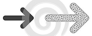 Vector Carcass Mesh Right Arrow and Flat Icon