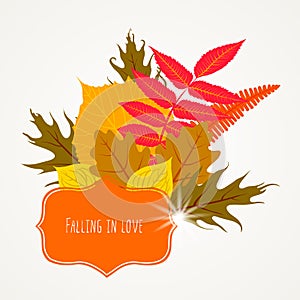 Vector card with autumn decor