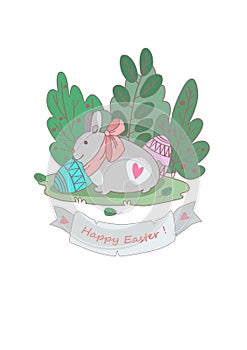 Vector  card with easter  bunny