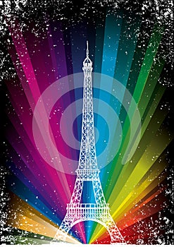 Vector card with eiffel tower