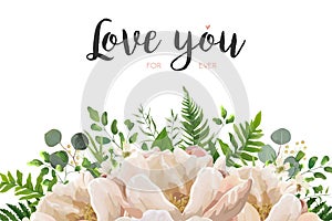 Vector card floral Flower Bouquet design with Peach pink rose Pe photo