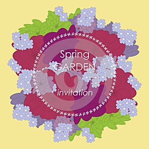 Vector Card with flowers, can be used as invitation card for wedding, birthday and other holiday and summer background.