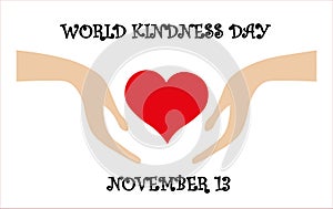 Vector card for World kindness day, november 13