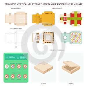 Vector cardboard packaging and design templates set