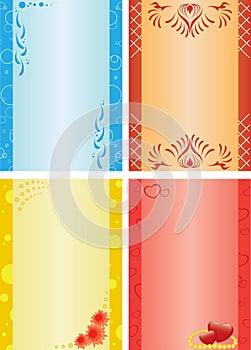 vector cards in diferrent colors