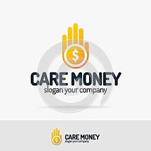 Vector care money on hand logo set colorfull style for change, transfer, secure