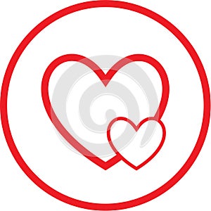 Vector careful heart icon photo