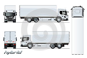 Vector cargo truck generation hybrid engine template