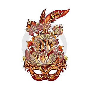 Vector carnival golden mask for theater and festivals