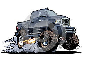 Vector Cartoon 4x4 pickup isolated