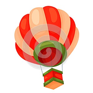 Vector cartoon air balloon illustration.