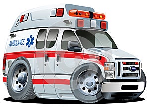 Vector Cartoon Ambulance Car