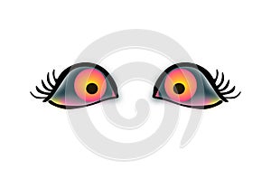 Vector cartoon angry evil eyes.Don`t touch me.