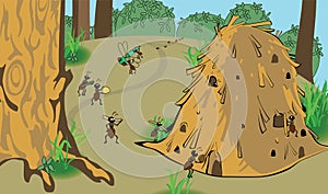 Vector cartoon anthill