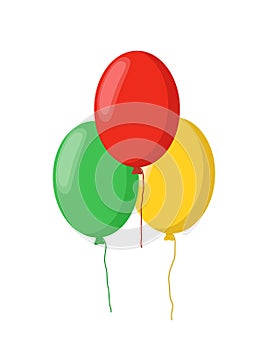 Vector cartoon balloons, holiday elements, flying objects