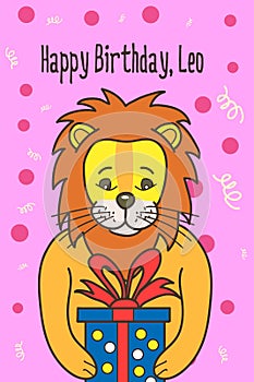 Vector cartoon birthday card