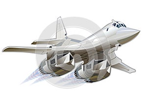 Vector Cartoon Bomber Tu-160 Blackjack