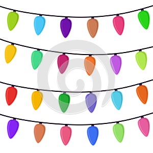 Vector cartoon bright garland, illumination effect.