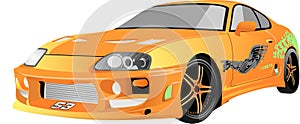 Vector - Cartoon car Toyota Supra