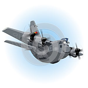 Vector Cartoon Cargo Airplane