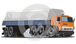 Vector cartoon cargo semi truck