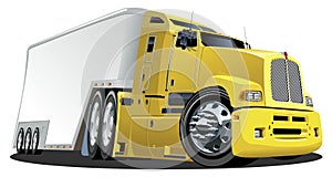 Vector cartoon cargo truck photo