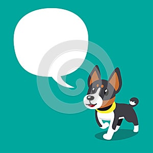Vector cartoon character basenji dogs with speech bubble