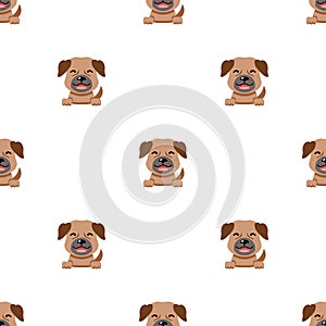Vector cartoon character brown dog seamless pattern background