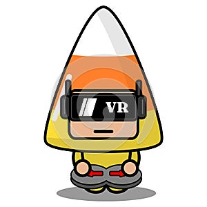 Virtual reality halloween candy mascot photo