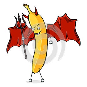 Vector Cartoon Character - Devil Banana