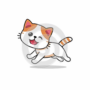 Vector cartoon character exotic shorthair cat running