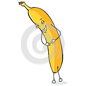 Vector Cartoon Character. Laughing Banana.