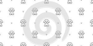 Vector cartoon character maltese dog seamless pattern background