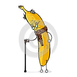 Vector Cartoon Character - Old Grouchy Banana