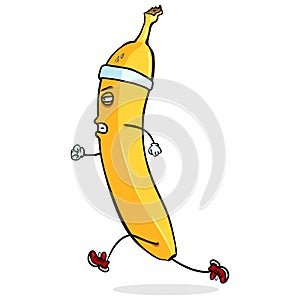 Vector Cartoon Character - Running Banana